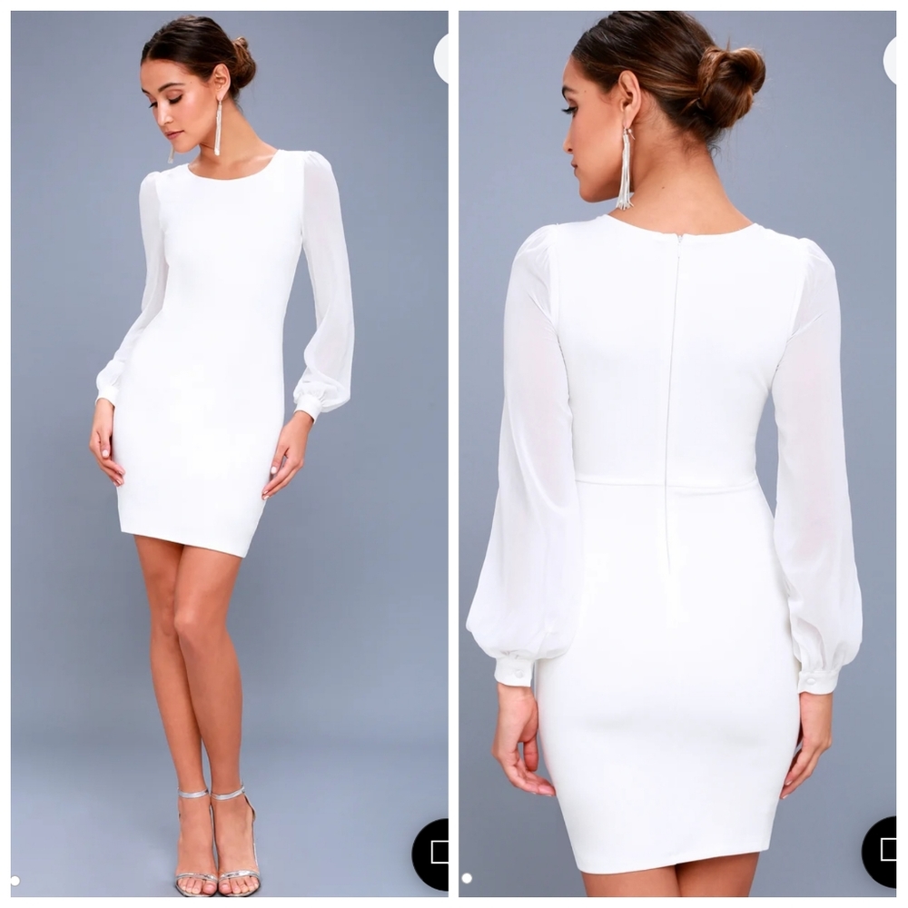 Lulus Poetic Love Long Sleeve Body on Dress